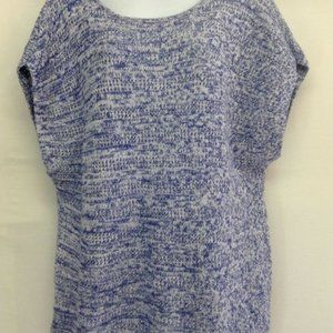 Women's Blue Marl Sleeveless Knit Tunic Sweater M